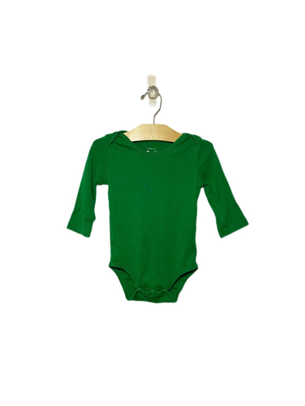 Primary 18-24m Baby Green Long-Sleeve Cotton Bodysuit